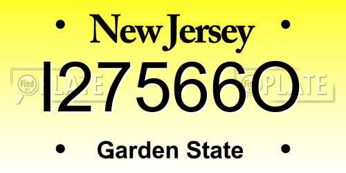 I27566O New Jersey License Plate