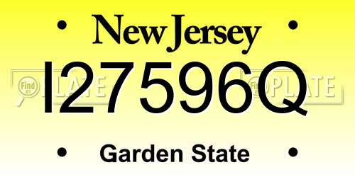 I27596Q New Jersey License Plate