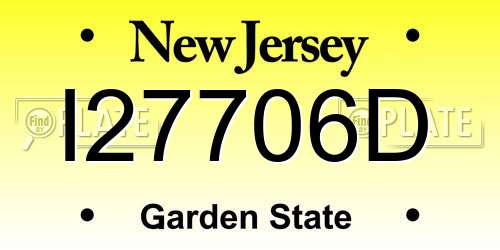 I27706D New Jersey License Plate