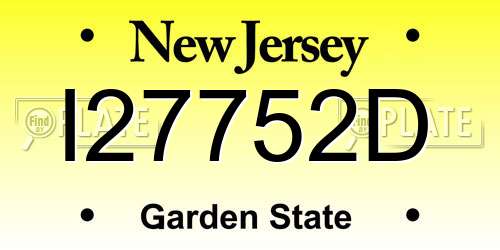 I27752D New Jersey License Plate