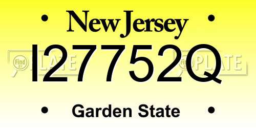 I27752Q New Jersey License Plate
