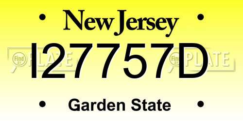 I27757D New Jersey License Plate