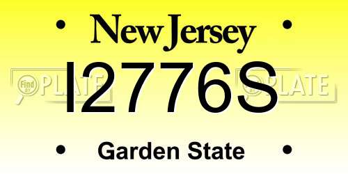 I2776S New Jersey License Plate