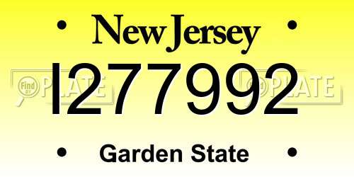 I277992 New Jersey License Plate