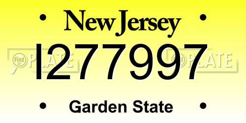 I277997 New Jersey License Plate