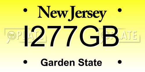 I277GB New Jersey License Plate