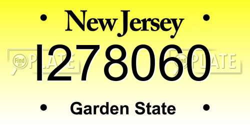 I278060 New Jersey License Plate