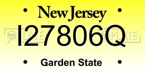 I27806Q New Jersey License Plate