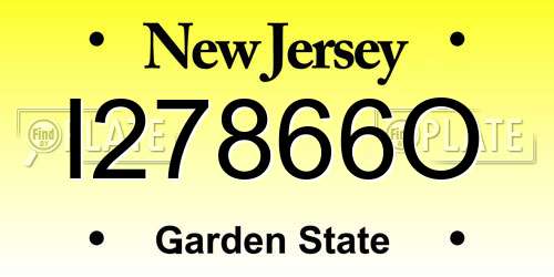I27866O New Jersey License Plate