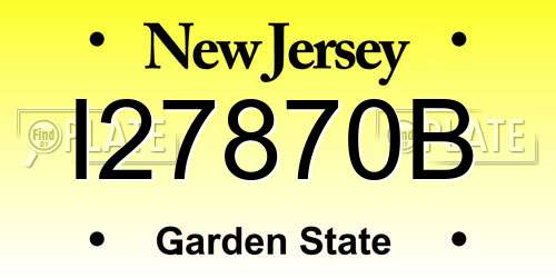 I27870B New Jersey License Plate