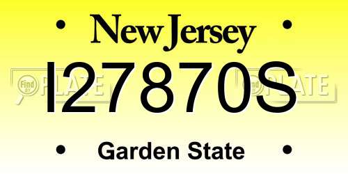 I27870S New Jersey License Plate