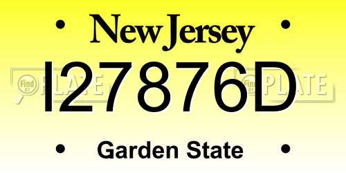 I27876D New Jersey License Plate