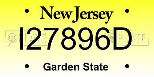 I27896D New Jersey License Plate