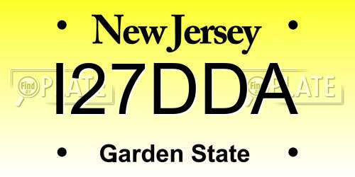 I27DDA New Jersey License Plate