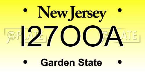 I27OOA New Jersey License Plate