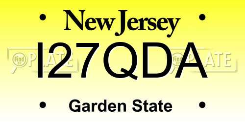 I27QDA New Jersey License Plate