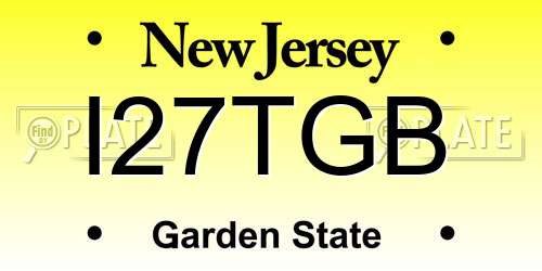 I27TGB New Jersey License Plate