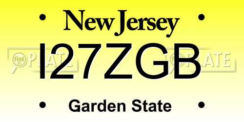 I27ZGB New Jersey License Plate