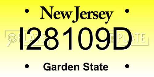 I28109D New Jersey License Plate