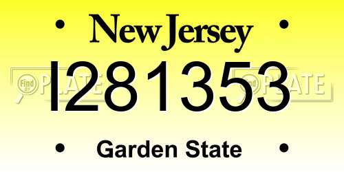 I281353 New Jersey License Plate