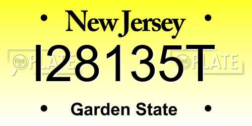 I28135T New Jersey License Plate