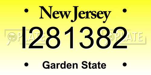 I281382 New Jersey License Plate