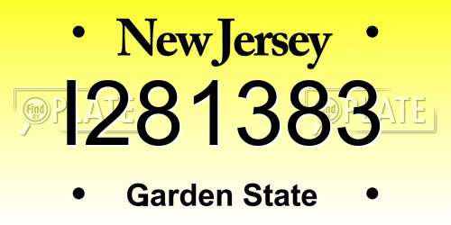 I281383 New Jersey License Plate