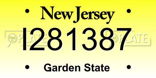 I281387 New Jersey License Plate