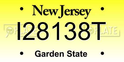 I28138T New Jersey License Plate