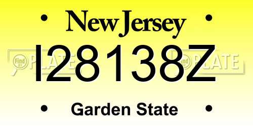 I28138Z New Jersey License Plate