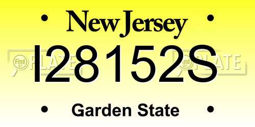 I28152S New Jersey License Plate