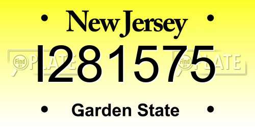 I281575 New Jersey License Plate