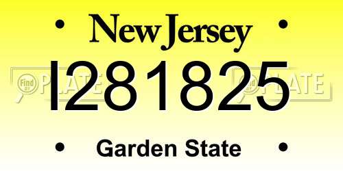 I281825 New Jersey License Plate