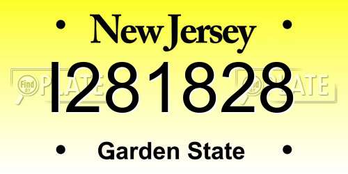 I281828 New Jersey License Plate