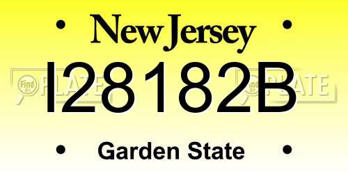 I28182B New Jersey License Plate