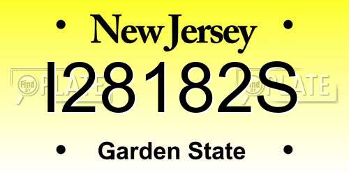 I28182S New Jersey License Plate