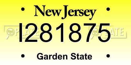 I281875 New Jersey License Plate