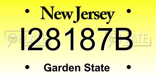 I28187B New Jersey License Plate