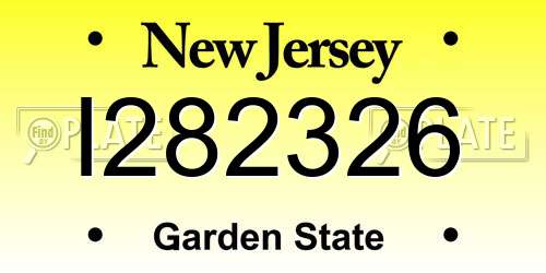 I282326 New Jersey License Plate