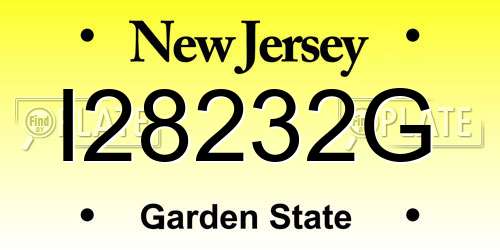 I28232G New Jersey License Plate