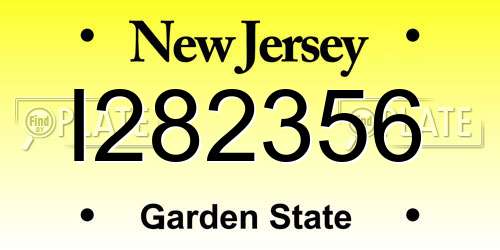 I282356 New Jersey License Plate