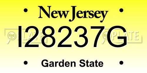 I28237G New Jersey License Plate