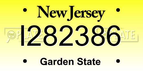 I282386 New Jersey License Plate