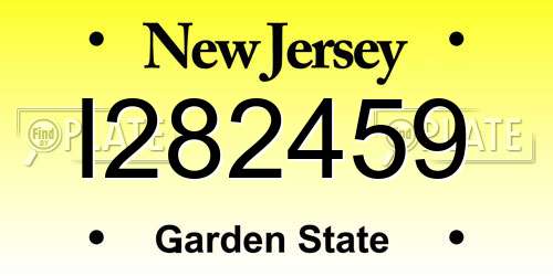I282459 New Jersey License Plate