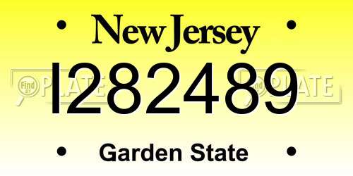 I282489 New Jersey License Plate