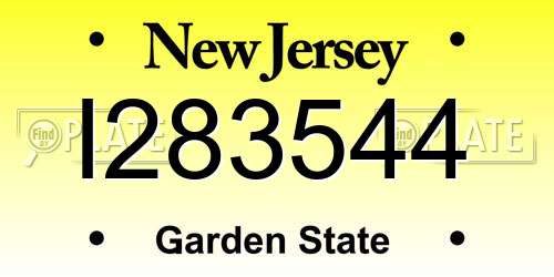 I283544 New Jersey License Plate