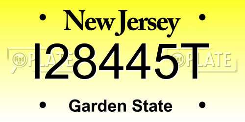 I28445T New Jersey License Plate