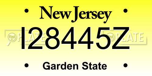 I28445Z New Jersey License Plate