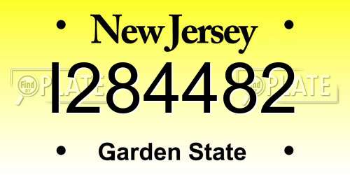 I284482 New Jersey License Plate