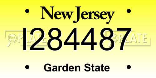 I284487 New Jersey License Plate